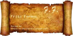 Fritz Ferenc névjegykártya
